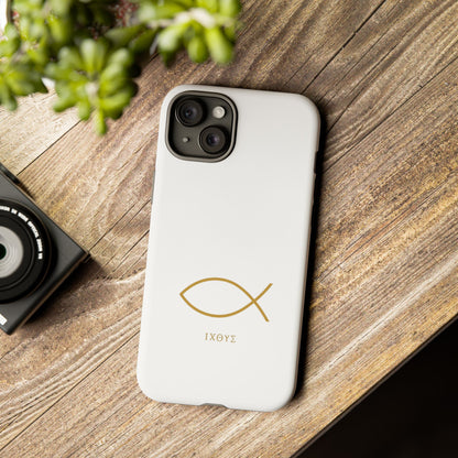 Gold Ichthys Fish Phone Case