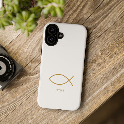 Gold Ichthys Fish Phone Case