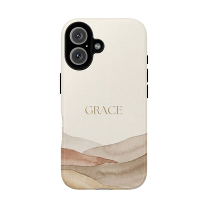 Grace Watercolor Mountains Tough Phone Case