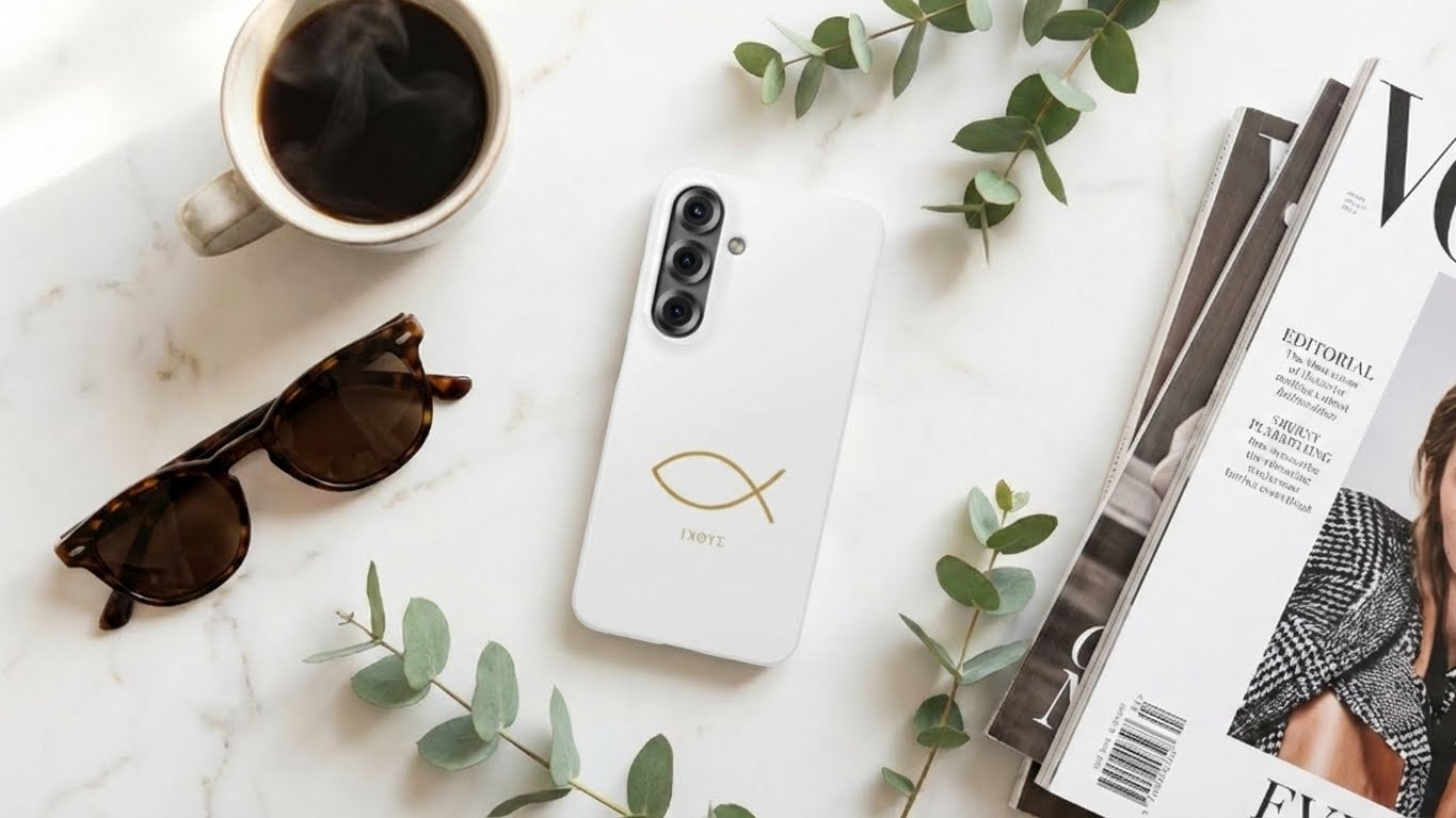 Gold Ichthys Fish Phone Case